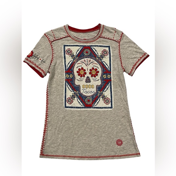 Double D Ranch Embroidered Tacos Skull Shirt SZ Small - Picture 1 of 11